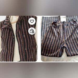SET Urban Outfitters Arkansas Striped Corduroy Puffer Vest & Pants Size XS-TP